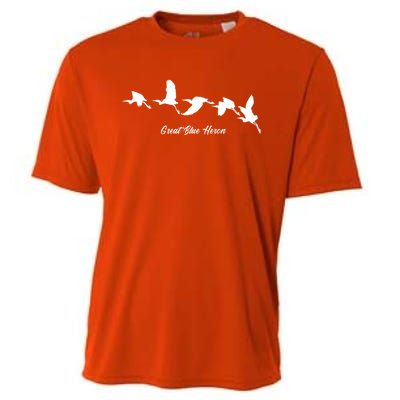 Great Blue Heron Flying Bird Watching Wildlife Conservation Gift Cooling Performance Crew T-Shirt