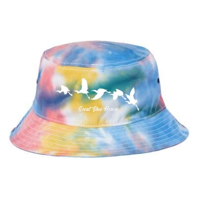 Great Blue Heron Flying Bird Watching Wildlife Conservation Gift Tie Dye Newport Bucket Hat