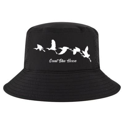 Great Blue Heron Flying Bird Watching Wildlife Conservation Gift Cool Comfort Performance Bucket Hat