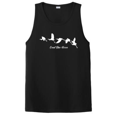 Great Blue Heron Flying Bird Watching Wildlife Conservation Gift PosiCharge Competitor Tank