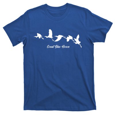 Great Blue Heron Flying Bird Watching Wildlife Conservation Gift T-Shirt