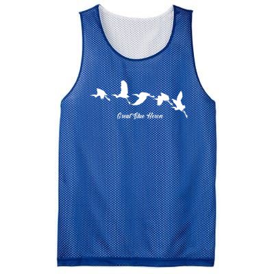 Great Blue Heron Flying Bird Watching Wildlife Conservation Gift Mesh Reversible Basketball Jersey Tank