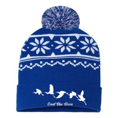 Great Blue Heron Flying Bird Watching Wildlife Conservation Gift USA-Made Snowflake Beanie