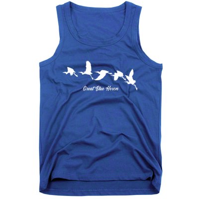 Great Blue Heron Flying Bird Watching Wildlife Conservation Gift Tank Top