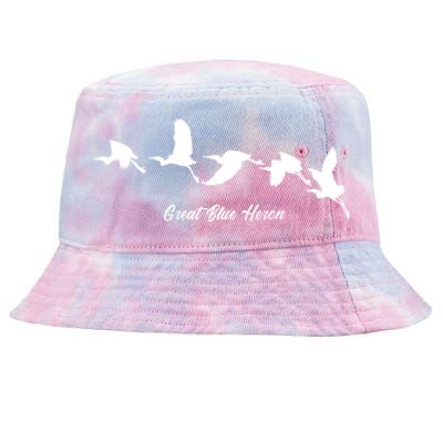 Great Blue Heron Flying Bird Watching Wildlife Conservation Gift Tie-Dyed Bucket Hat