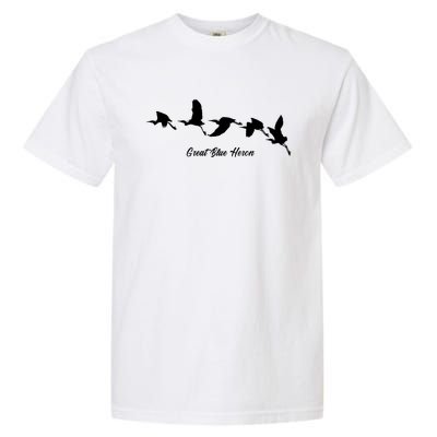 Great Blue Heron Flying Bird Watching Wildlife Conservation Gift Garment-Dyed Heavyweight T-Shirt