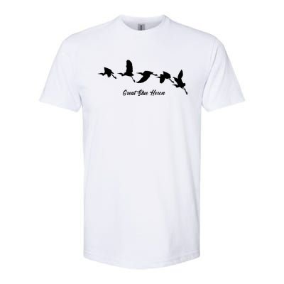 Great Blue Heron Flying Bird Watching Wildlife Conservation Gift Softstyle CVC T-Shirt