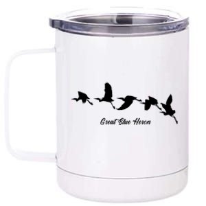 Great Blue Heron Flying Bird Watching Wildlife Conservation Gift 12 oz Stainless Steel Tumbler Cup