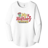 Groovy Black History Month Coffee My History Is Strong Women's Perfect Tri Tunic Long Sleeve Shirt