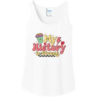 Groovy Black History Month Coffee My History Is Strong Ladies Essential Tank