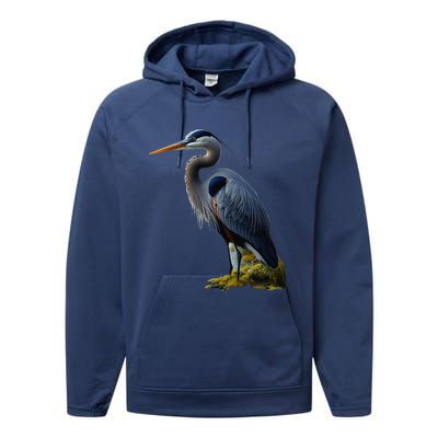 Great Blue Heron. ArtistS Rendition. Performance Fleece Hoodie