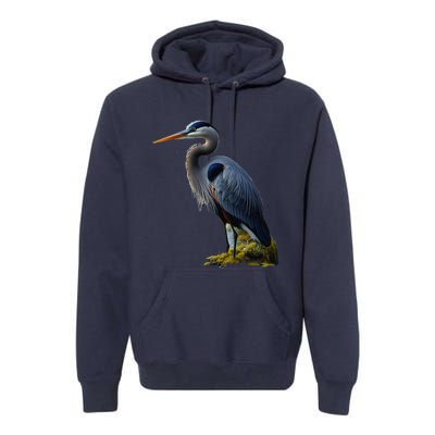 Great Blue Heron. ArtistS Rendition. Premium Hoodie