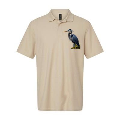 Great Blue Heron. ArtistS Rendition. Softstyle Adult Sport Polo