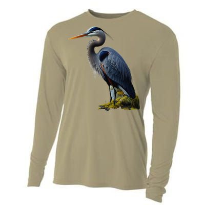 Great Blue Heron. ArtistS Rendition. Cooling Performance Long Sleeve Crew