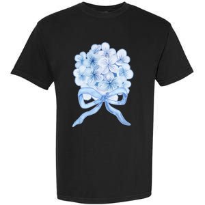 Grandmillennial Blue Hydrangea Bow Garment-Dyed Heavyweight T-Shirt