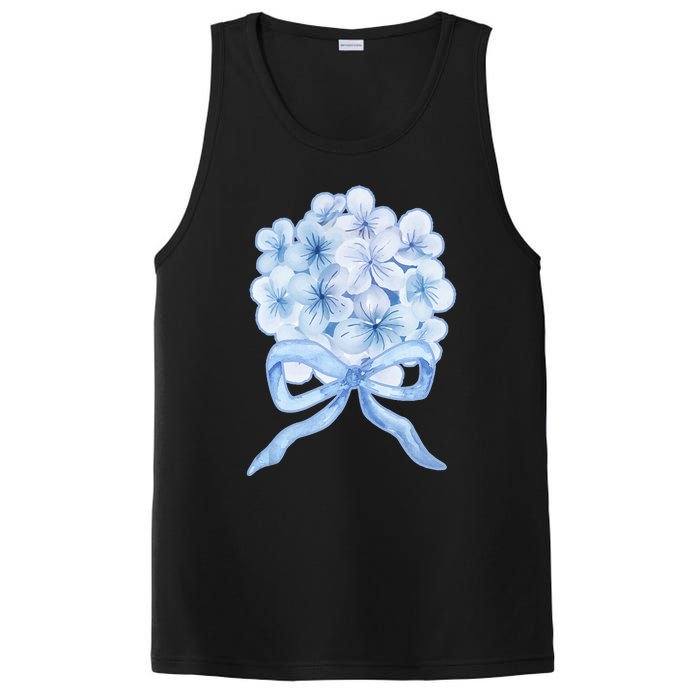 Grandmillennial Blue Hydrangea Bow PosiCharge Competitor Tank