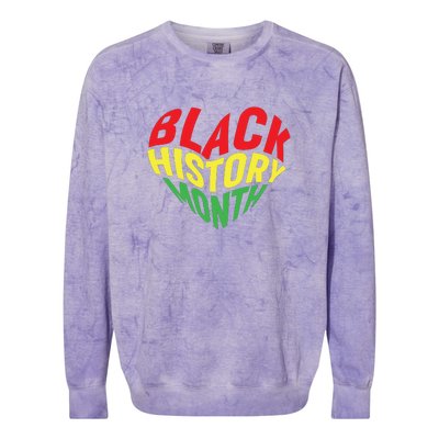 Groovy Black History Month Heart Afro America Colorblast Crewneck Sweatshirt