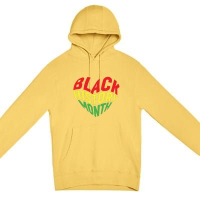 Groovy Black History Month Heart Afro America Premium Pullover Hoodie