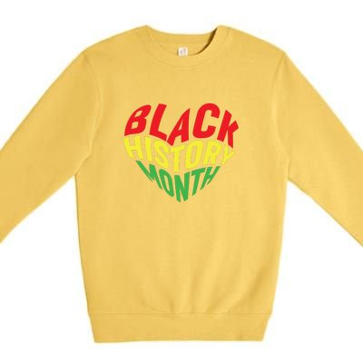 Groovy Black History Month Heart Afro America Premium Crewneck Sweatshirt