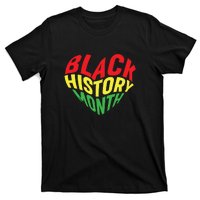 Groovy Black History Month Heart Afro America T-Shirt