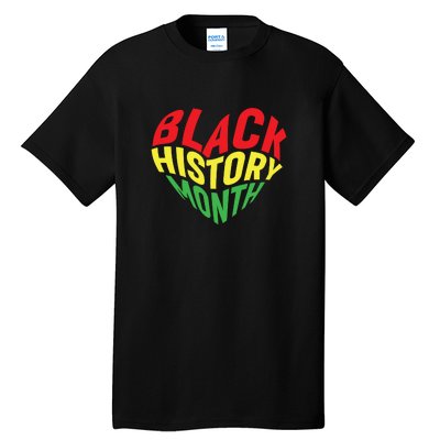 Groovy Black History Month Heart Afro America Tall T-Shirt