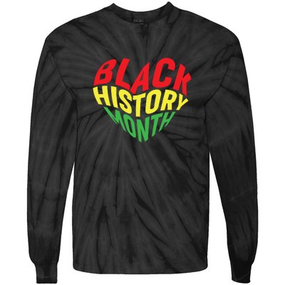 Groovy Black History Month Heart Afro America Tie-Dye Long Sleeve Shirt