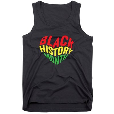 Groovy Black History Month Heart Afro America Tank Top