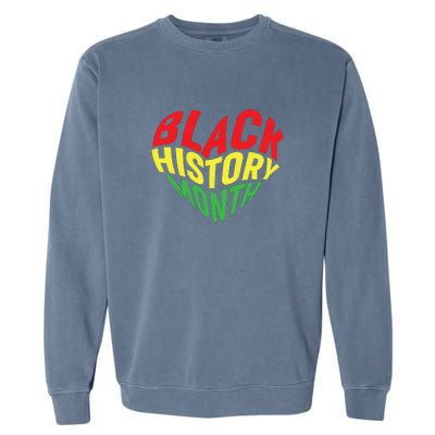 Groovy Black History Month Heart Afro America Garment-Dyed Sweatshirt