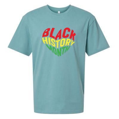 Groovy Black History Month Heart Afro America Sueded Cloud Jersey T-Shirt