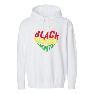 Groovy Black History Month Heart Afro America Garment-Dyed Fleece Hoodie