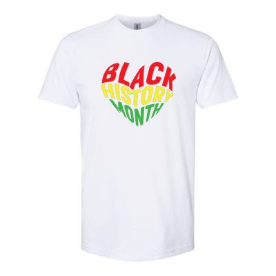 Groovy Black History Month Heart Afro America Softstyle CVC T-Shirt