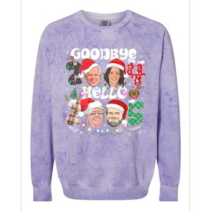 Goodbye Biden Harris 2024 Hello Trump 2025 Funny Christmas Colorblast Crewneck Sweatshirt