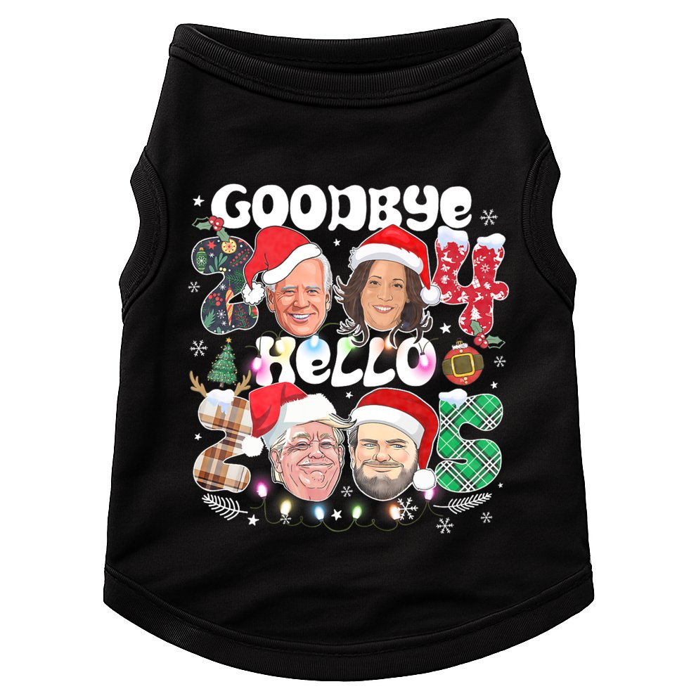 Goodbye Biden Harris 2024 Hello Trump 2025 Funny Christmas Doggie Tank