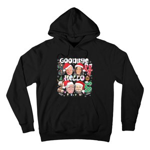 Goodbye Biden Harris 2024 Hello Trump 2025 Funny Christmas Hoodie