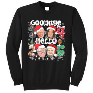 Goodbye Biden Harris 2024 Hello Trump 2025 Funny Christmas Sweatshirt