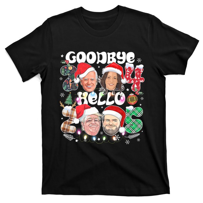 Goodbye Biden Harris 2024 Hello Trump 2025 Funny Christmas T-Shirt