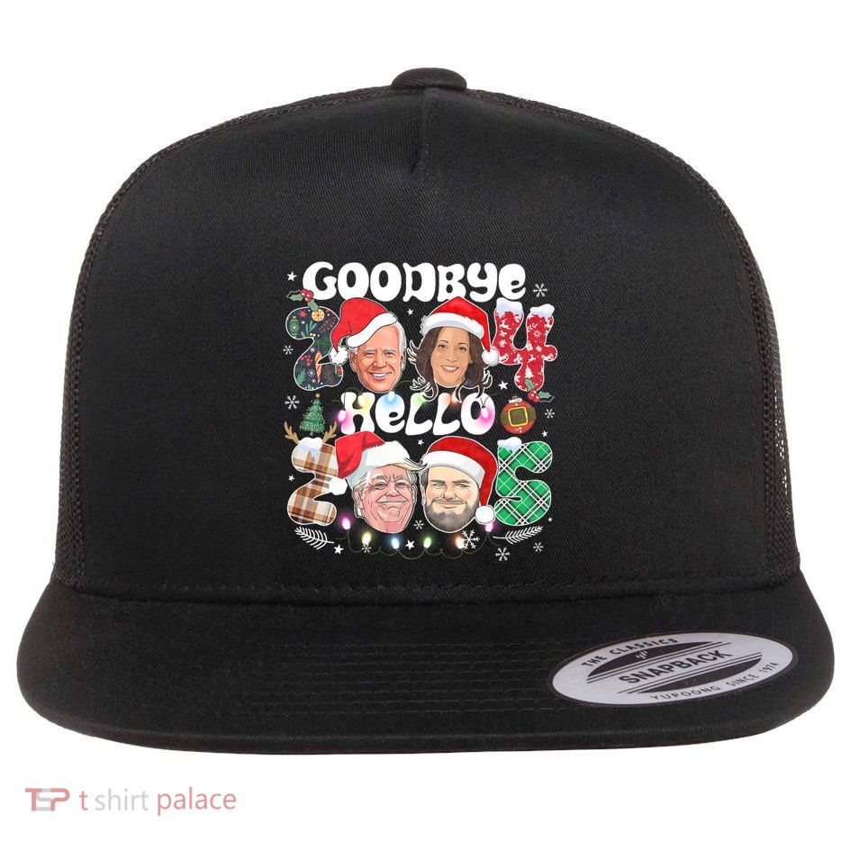 Goodbye Biden Harris 2024 Hello Trump 2025 Funny Christmas Flatbill Hat