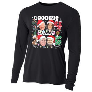 Goodbye Biden Harris 2024 Hello Trump 2025 Funny Christmas Cooling Performance Long Sleeve Crew