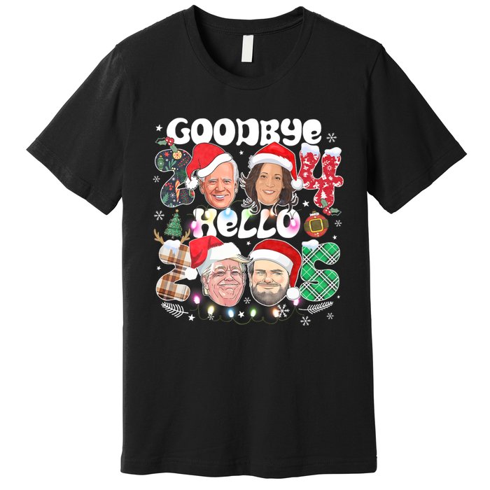 Goodbye Biden Harris 2024 Hello Trump 2025 Funny Christmas Premium T-Shirt