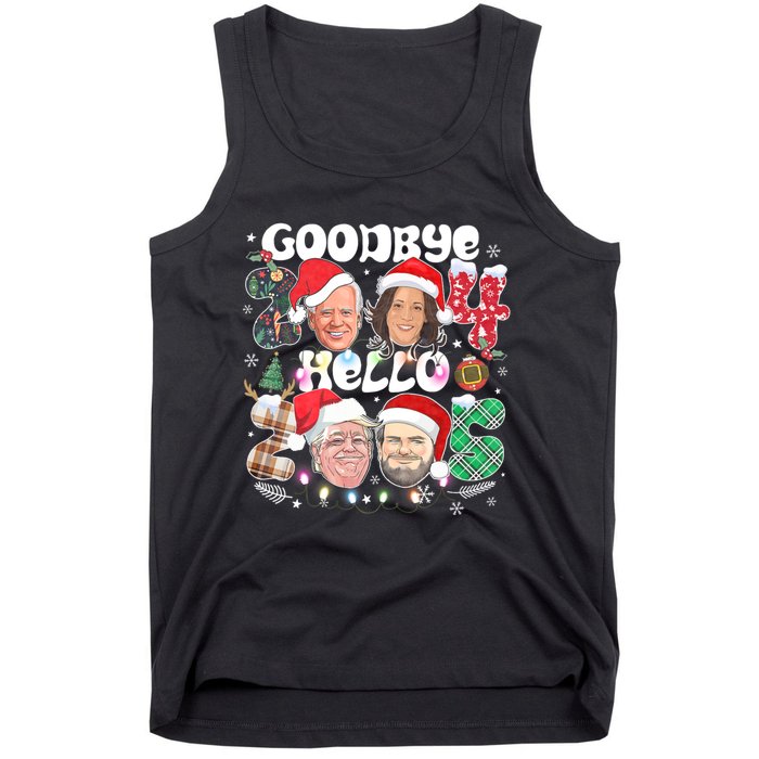 Goodbye Biden Harris 2024 Hello Trump 2025 Funny Christmas Tank Top