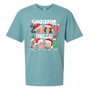 Goodbye Biden Harris 2024 Hello Trump 2025 Funny Christmas Sueded Cloud Jersey T-Shirt