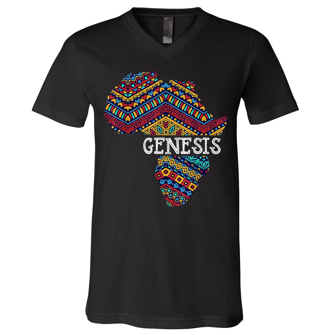 Genesis Black History Afro African Pride V-Neck T-Shirt