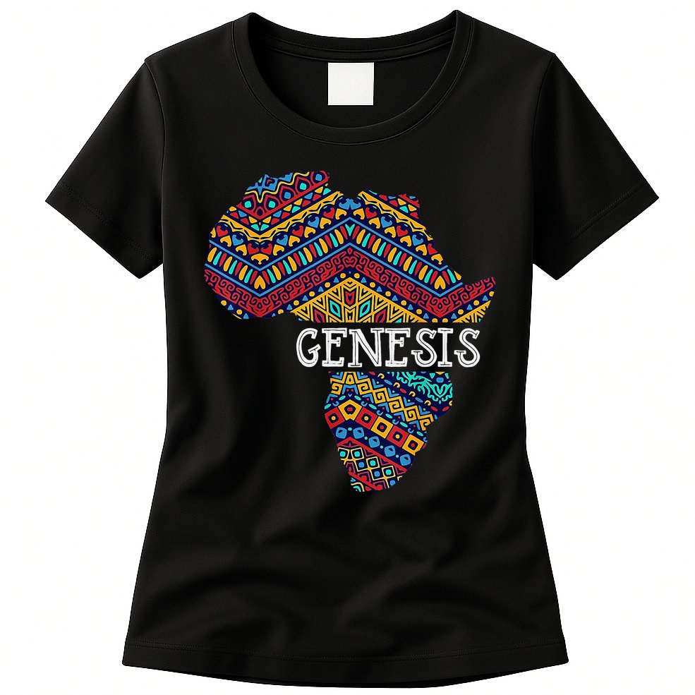 Genesis Black History Afro African Pride Womens T-Shirt