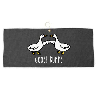 Goose Bumps Humorous Pun Design For Dad Joke Lover Large Microfiber Waffle Golf Towel