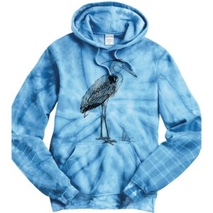 Great Blue Heron Bird Tie Dye Hoodie