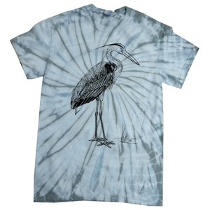 Great Blue Heron Bird Tie-Dye T-Shirt