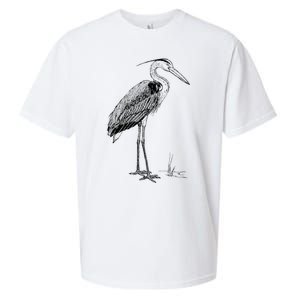 Great Blue Heron Bird Sueded Cloud Jersey T-Shirt