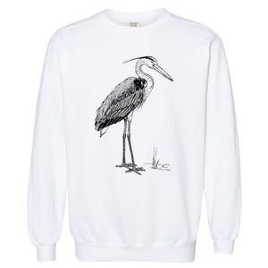 Great Blue Heron Bird Garment-Dyed Sweatshirt