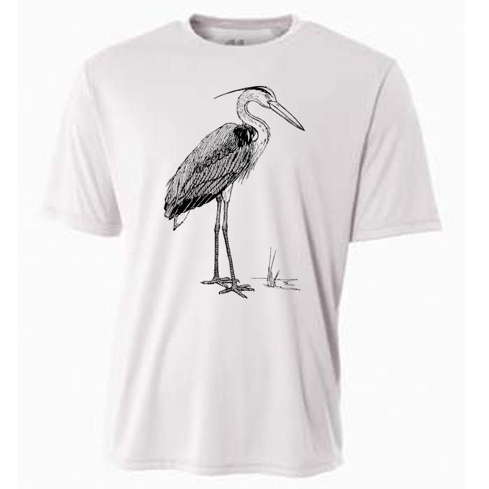 Great Blue Heron Bird Cooling Performance Crew T-Shirt