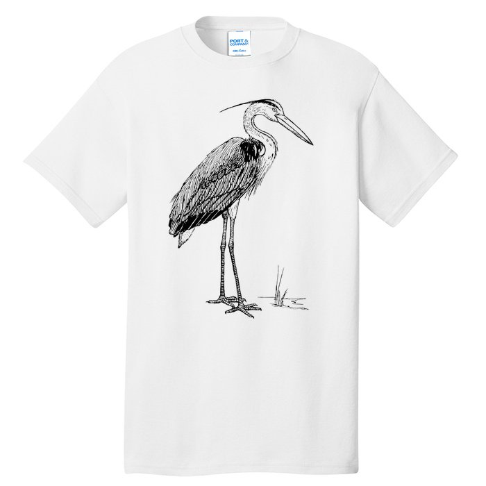 Great Blue Heron Bird Tall T-Shirt